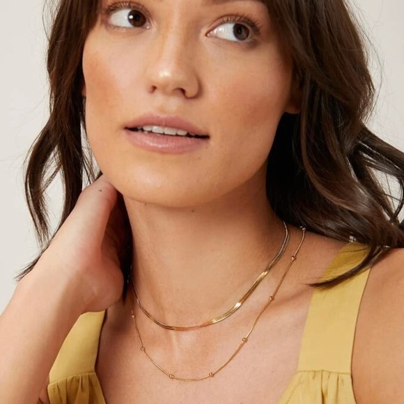 Gold 2pc Stainless Steel Necklace - Picture 2 of 5